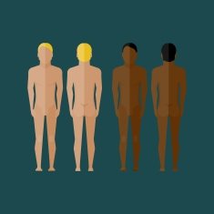 illustration with men body (front and back view) in