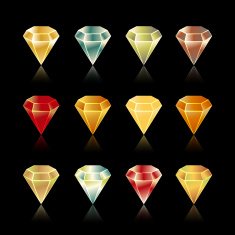 bright star rounded hexagon gem set in vector N5