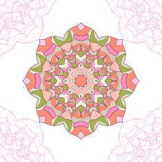 Seamless pattern of mandala circular ornament