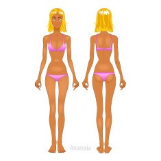 Fat and thin woman vector illustration normal anorexia body N5