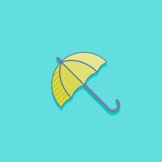 simple vector illustration with an umbrella icon flat design
