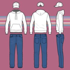 Hoodie cap and jeans set