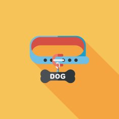 Pet dog chains flat icon with long shadow eps10 N91