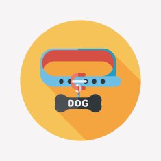 Pet dog chains flat icon with long shadow eps10 N92