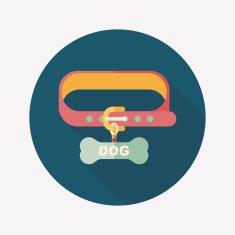 Pet dog chains flat icon with long shadow eps10 N93
