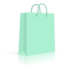 Blank Paper Shopping Bag With Rope Handles Mint Vector