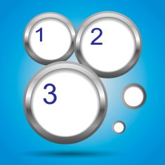 Round labels with numbers