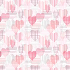 Abstract seamless pattern with color hearts