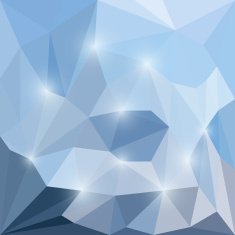 Abstract soft winter shining polygonal triangular background with glaring lights N3