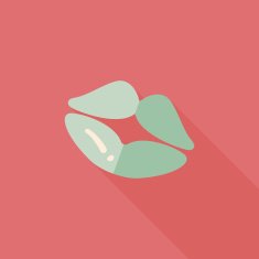 Valentine's Day lip flat icon with long shadow eps10 N15