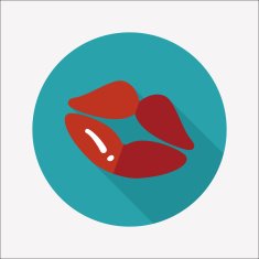 Valentine's Day lip flat icon with long shadow eps10 N16