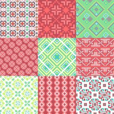 9 retro seamless ornaments N13