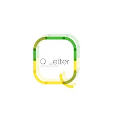 Minimal Q font or letter icon design N17
