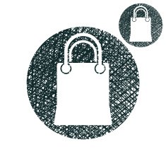 Shopping bag vector simple single color icon isolated on white N7