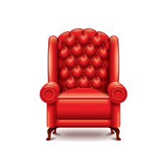 Red armchair isolated on white vector