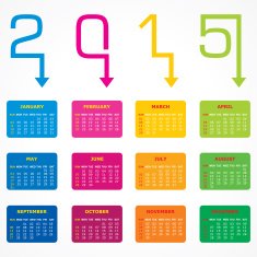 Calendar of 2015 with arrow design N2