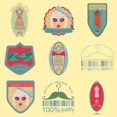Set of vintage fashion and clothes style logos N4