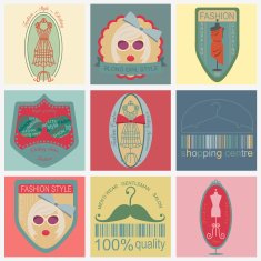 Set of vintage fashion and clothes style logos N5