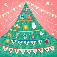 lovely hand drawn Christmas greeting card