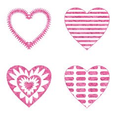 Valentine heart with patterns set