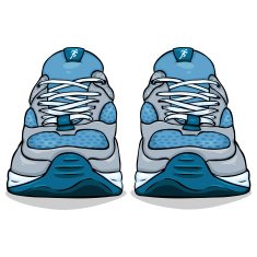 Vector Cartoon Single Blue Running Shoes