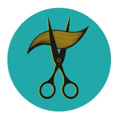 Vintage label for hairdresser and barber with scissors