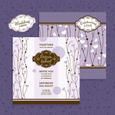 Retro wedding card N2