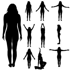 Vector silhouette of woman N69