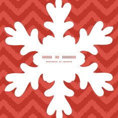 Vector colorful ikat chevron Christmas snowflake silhouette pattern frame card