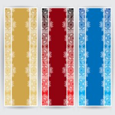 Winter web banners colors red blue golden