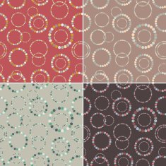 Seamless pattern set Stylish texture with rings Vector