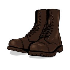 Vector Cartoon Brown Army Boots