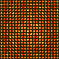 Seamless pattern with orange polygonal rounds