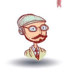 hipster style hand drawn illustration N25