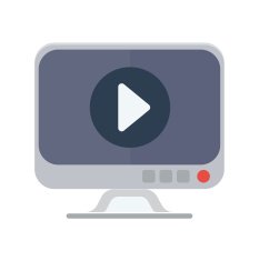 Monitor icon flat vector illustration