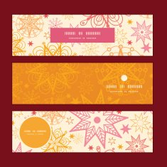 Vector warm stars horizontal banners set pattern background N2