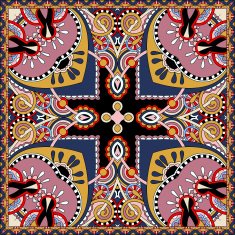 silk neck scarf or kerchief square pattern design N81