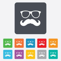 Mustache and Glasses sign icon Hipster symbol N18