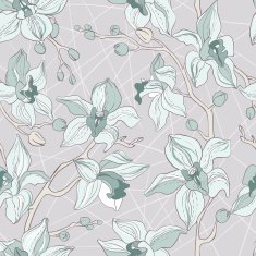 Vector Seamless Pattern consist of Orchids
