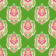 Green Damask vector seamless abstract background