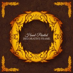 Hand drawn abstract background frame Vintage traditional indian ottoman motifs N4