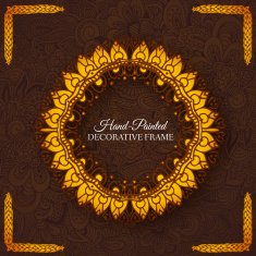 Hand drawn abstract background frame Vintage traditional indian ottoman motifs N6