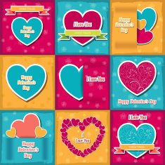 collection of happy valentine's day background cards concepts