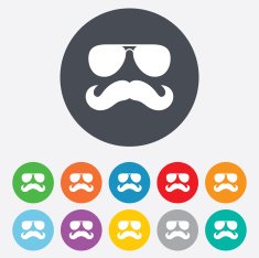 Mustache and Glasses sign icon Hipster symbol N19
