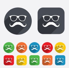 Mustache and Glasses sign icon Hipster symbol N20