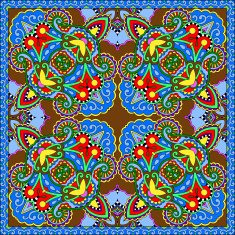 silk neck scarf or kerchief square pattern design N82