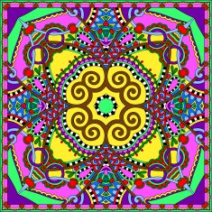 silk neck scarf or kerchief square pattern design N85