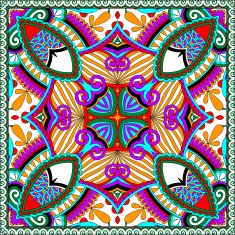 silk neck scarf or kerchief square pattern design N100