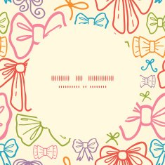 Vector colorful bows frame seamless pattern background N2