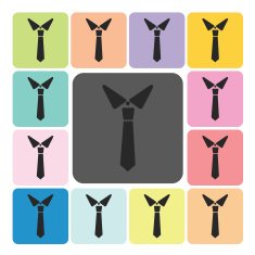 Tie Icon color set vector illustration
